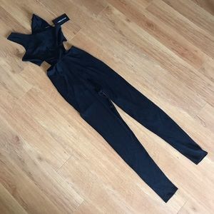 Black Jumpsuit with Sexy Front and Back Cutouts